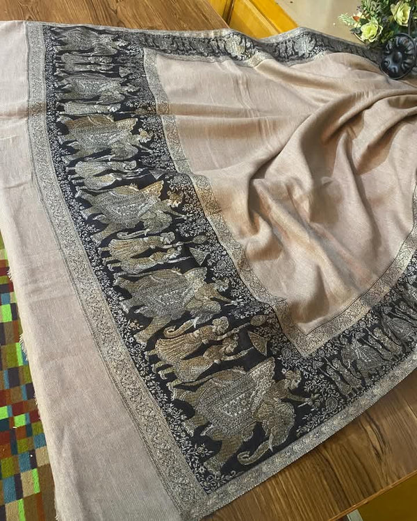 Pure Kani Pashmina Shawl – Handwoven Sucha Tillawork