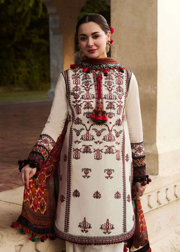 Airjet Lawn 3PC Heavy Suit with Cross Stitched Embroidery & Slub Blossom Digital Print Dupatta