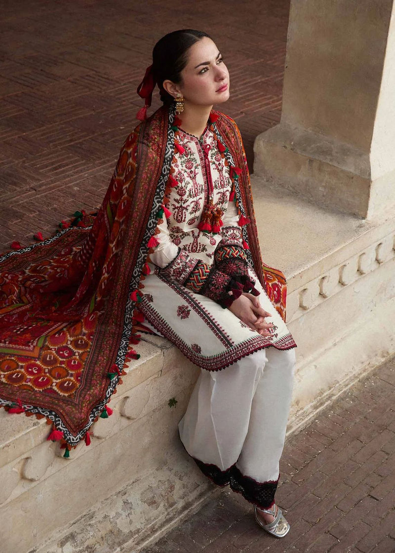 Airjet Lawn 3PC Heavy Suit with Cross Stitched Embroidery & Slub Blossom Digital Print Dupatta