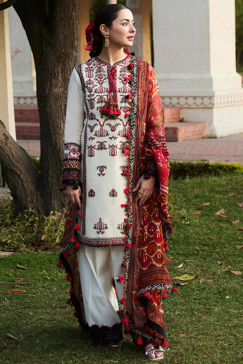 Airjet Lawn 3PC Heavy Suit with Cross Stitched Embroidery & Slub Blossom Digital Print Dupatta