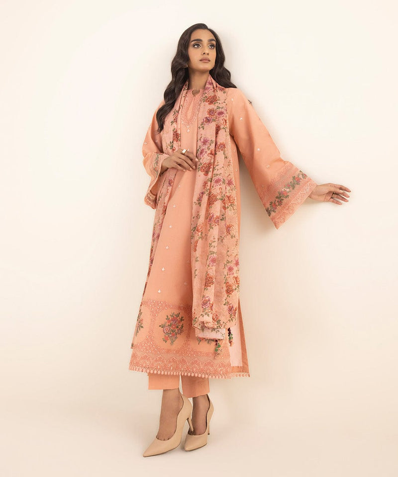 Premium 3-Piece Lawn Suit – Heavy Embroidered & Swiss Lawn Dupatta