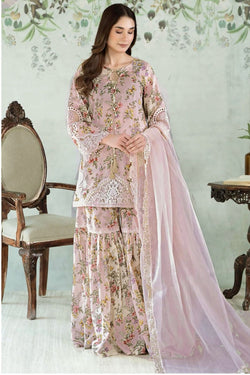 3-Piece Printed Lawn Suit with Embroidered Patch & Chiffon Dupatta