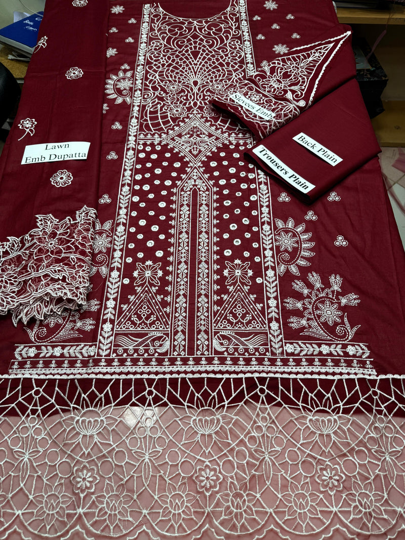 Mariyum n Maria – Premium Airjet Lawn Chikankari Suit