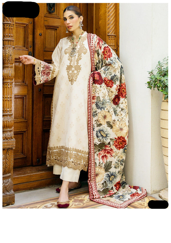 Premium Embroidered Lawn 3PC Suit with Digital Print Dupatta