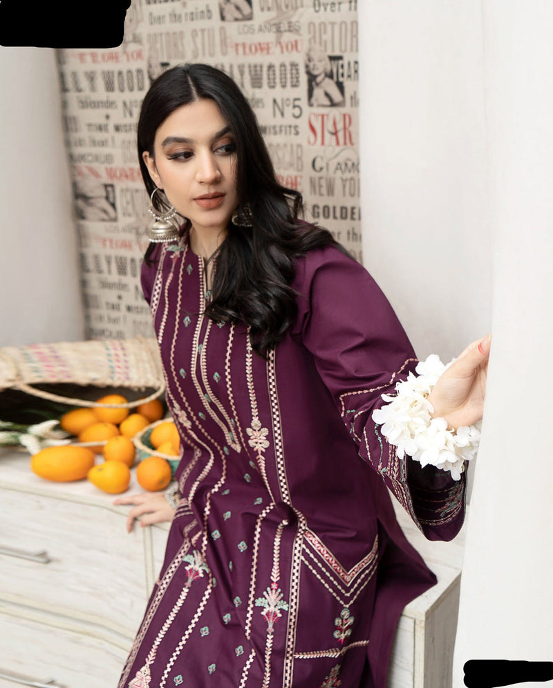 Premium Embroidered Lawn 3PC Suit with Digital Print Dupatta