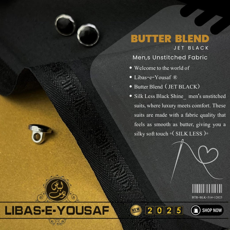 Libas-e-Yousaf’s® Butter Blend (Silk-Less) 2025 – Premium Men’s Unstitched Suits